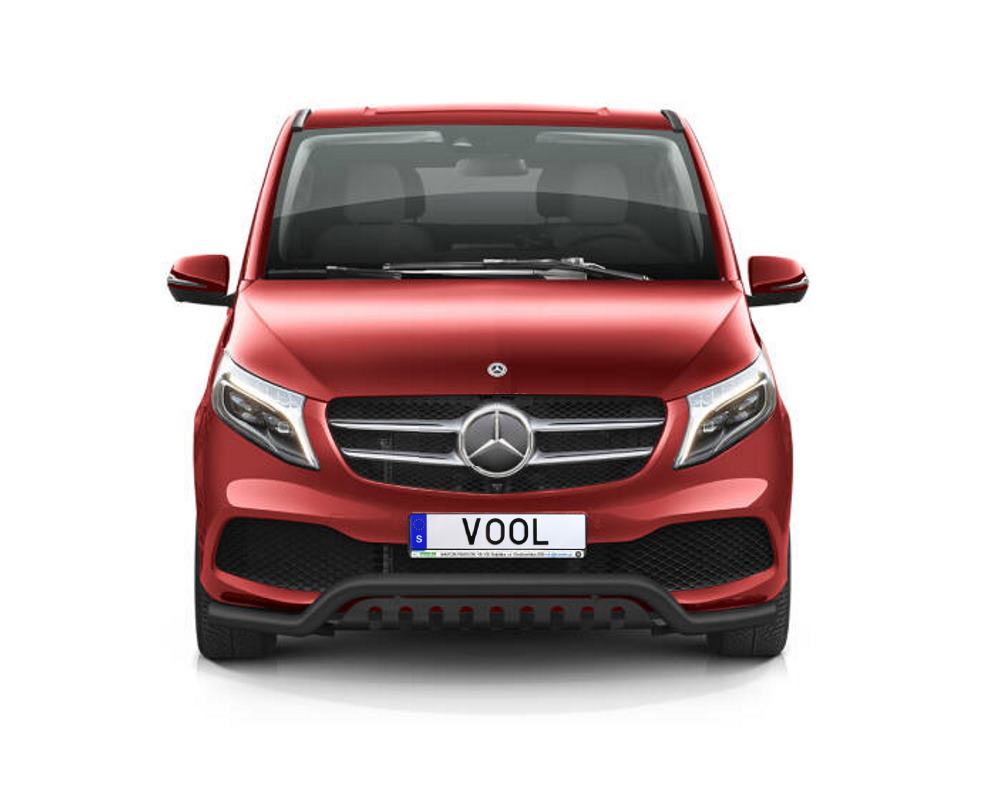 LOWBAR EU frontbåge med hasplåt [Svart] Mercedes V-klass 2020-