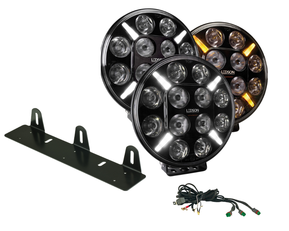 Extraljuspaket 3-Pack Ledson Pollux7+ PB med hållare och kablage