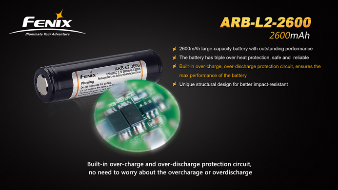 Fenix ARB-L18 18650 2600mAh 3,7V Li-jon - 6