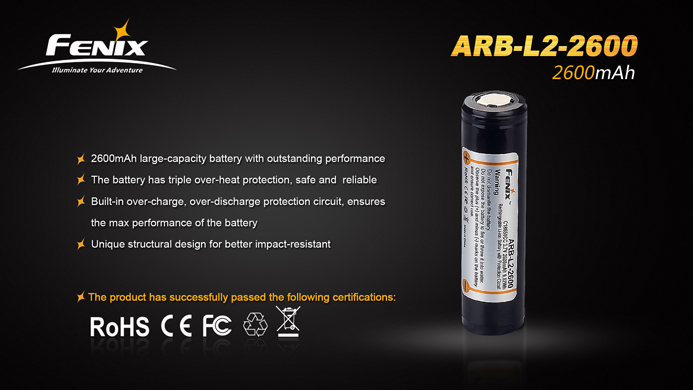Fenix ARB-L18 18650 2600mAh 3,7V Li-jon - 5