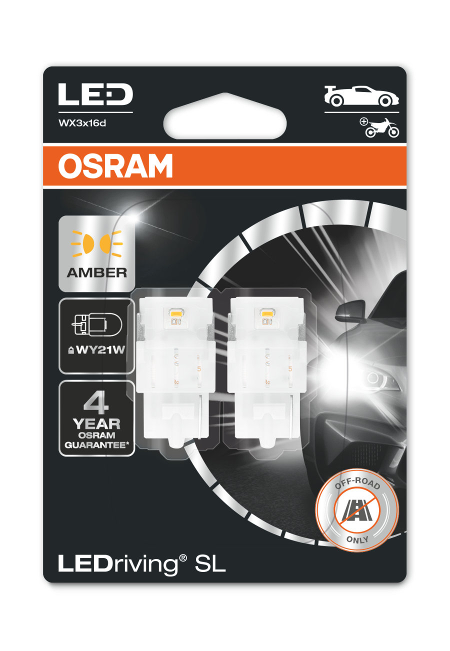 WY21W LED -ersättningslampa Osram LEDriving Orange