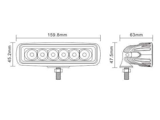 18W LED Backljus Slim 10-30V - 4