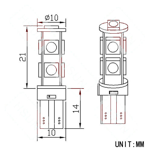 Diodlampa T10 Canbus 9xSMD 12V - 3