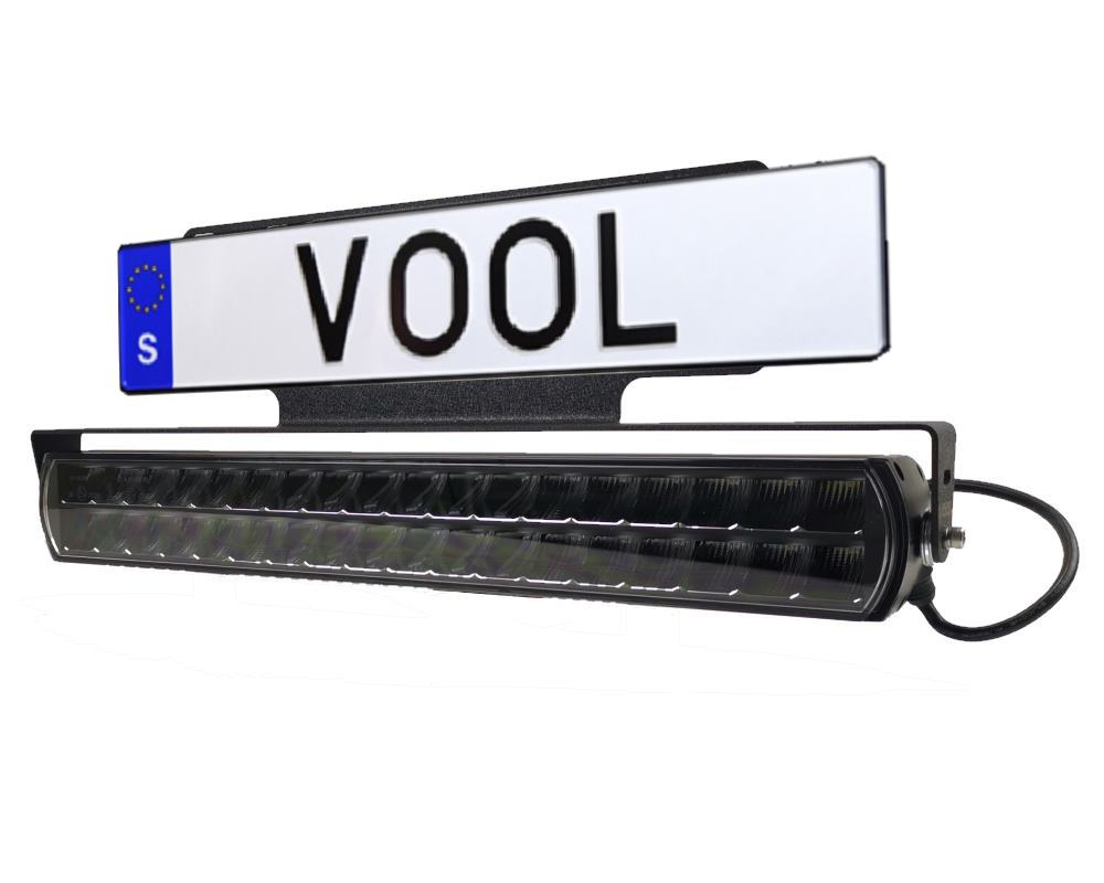 Belysningspaket Regskyltshållare + V-Sight Punisher LED Ljusramp 525mm 180W E-märkt