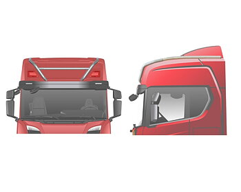 Takbåge Scania NextGen Highline med långa sidoförlängningar 20H, 12cm sidovindavvisare