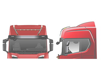Takbåge Scania NextGen Highline, täcker Scania original helljus i takhörnen om bilen har det