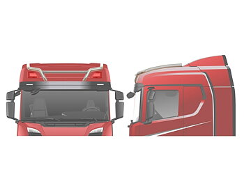 Takbåge Scania NextGen Standard med korta sidoförlängningar 20N, passar inte om bilen har 65cm tak vindavvisare