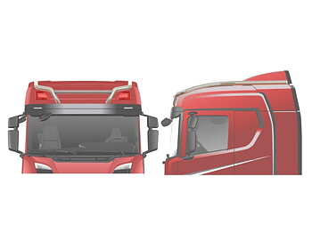 Takbåge Scania NextGen Standard med långa sidoförlängningar 20N, 45cm/53cm sidovindavvisare