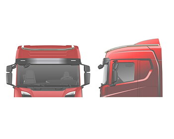 Takbåge Scania NextGen Standard med långa sidoförlängningar 20N, 12cm sidovindavvisare
