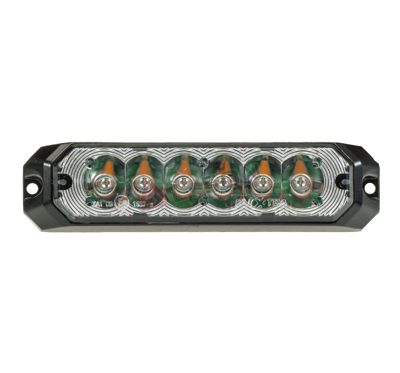 LED Blixtljus 6 dioder ECE R65 12-36V, Orange