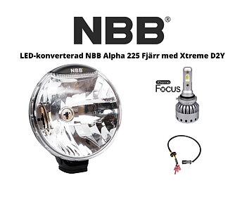 LED-konverterad Extraljus NBB Alpha 225 med Xtreme D2Y Ljusbild Fjärr