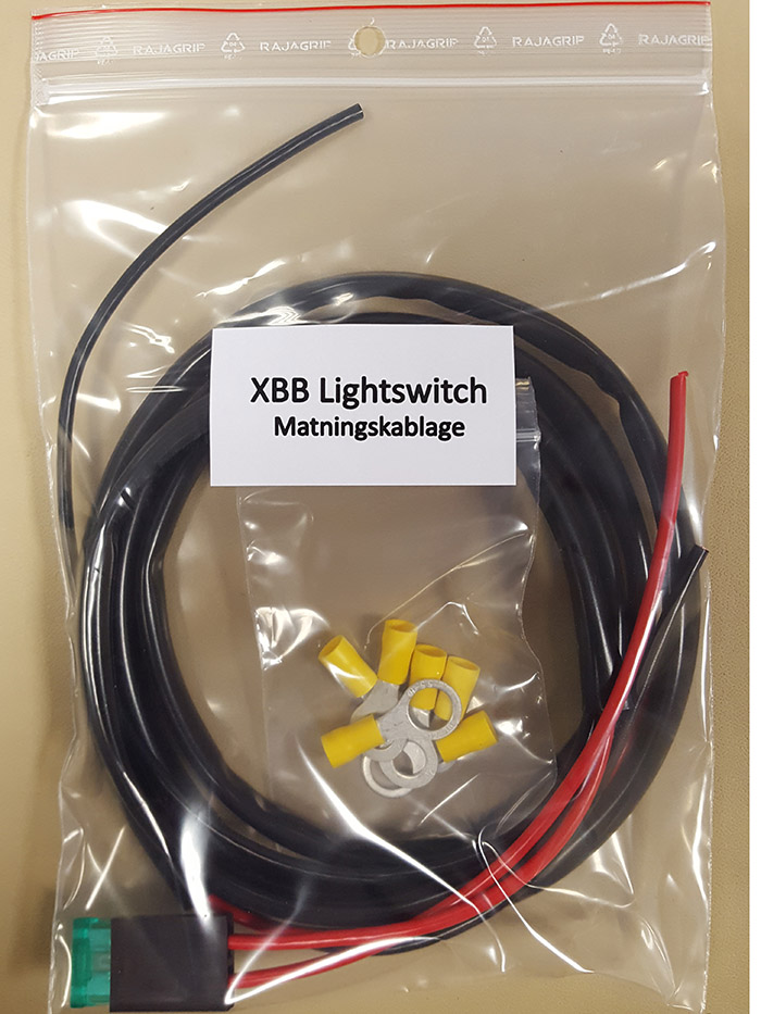 Strömmatnings kablage till XBB Lightswitch med 30A säkring