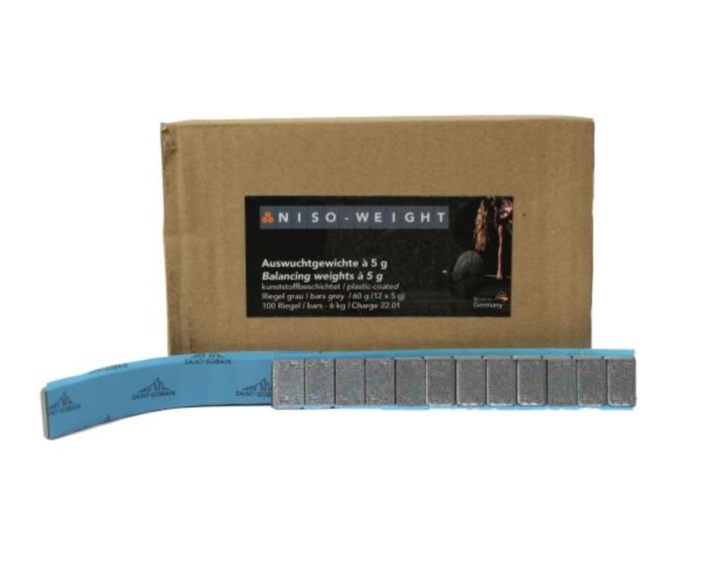 Premium Adhesive weight steel 60g/strip, 12x5g 100 pcs Anthracite Saint- Gobain tape, Made in Germany. Anthracite
