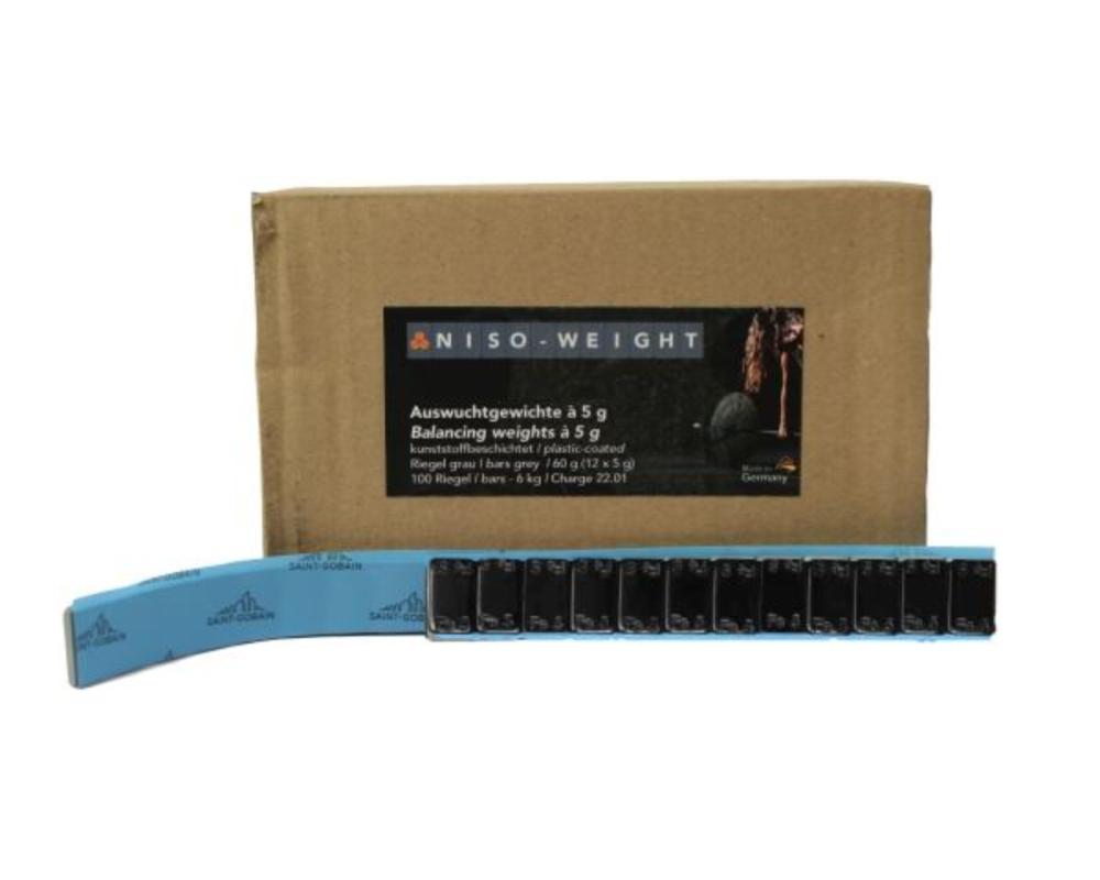Adhésif Premium poids acier 60g/bande, 12x5g 100 pcs Ruban adhésif Saint- Gobain noir, fabriqué en Allemagne. Noir