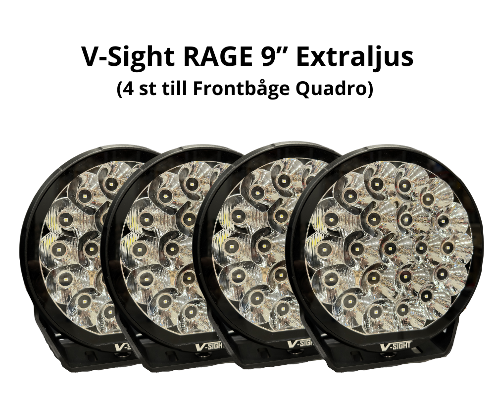 V-Sight RAGE 9" Extraljus (4 st till Frontbåge Quadro)