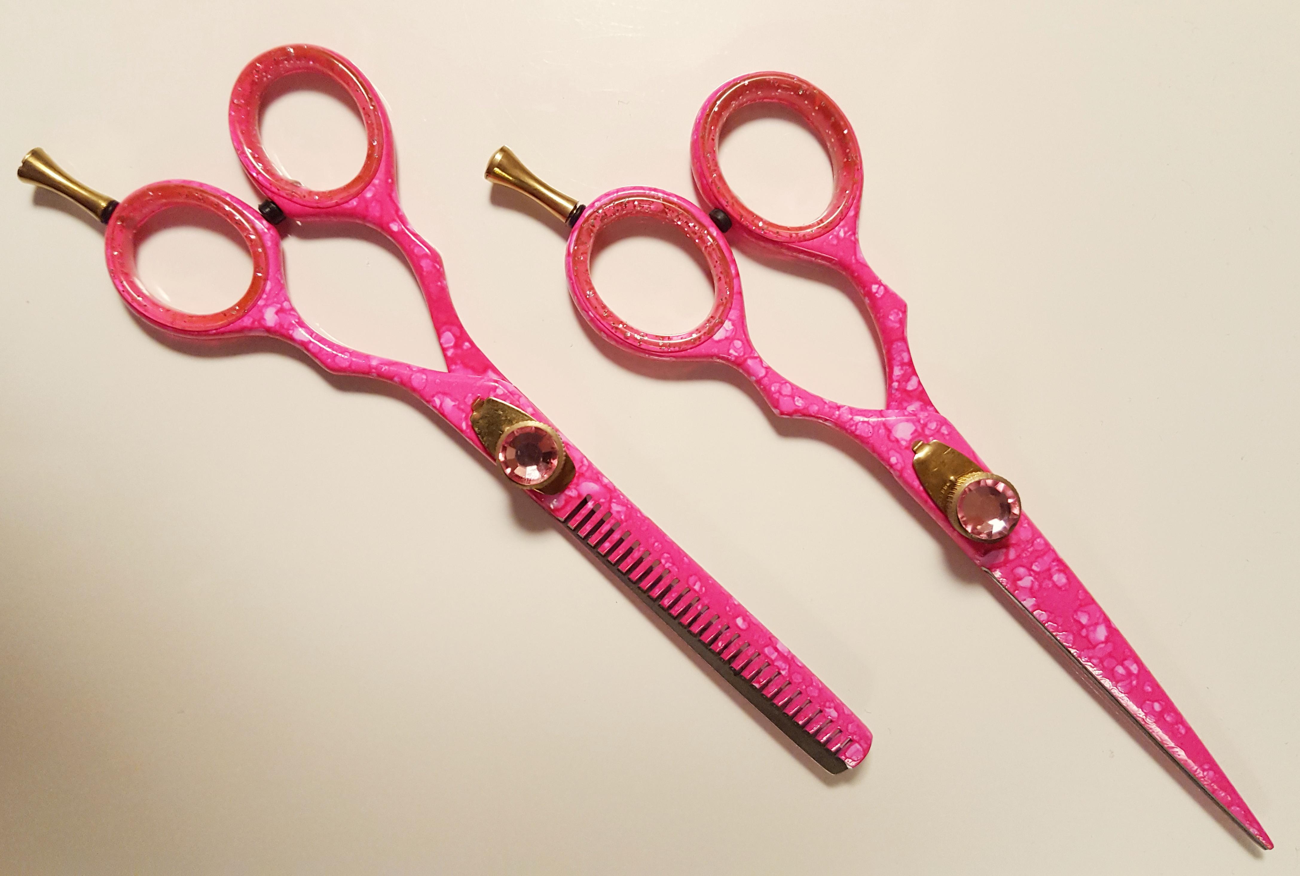 Professionellt Frisörset, Rosa 2 delar i väska.