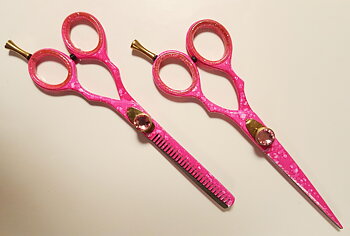 Professionellt Frisörset, Rosa 2 delar i väska.