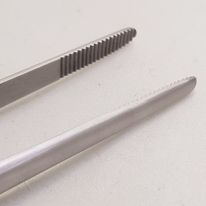 Dressing pincett, extra stor, rund spets, stål 14 cm - 2