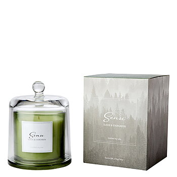 SENSE Doftljus med kupa, Suede & evergreen