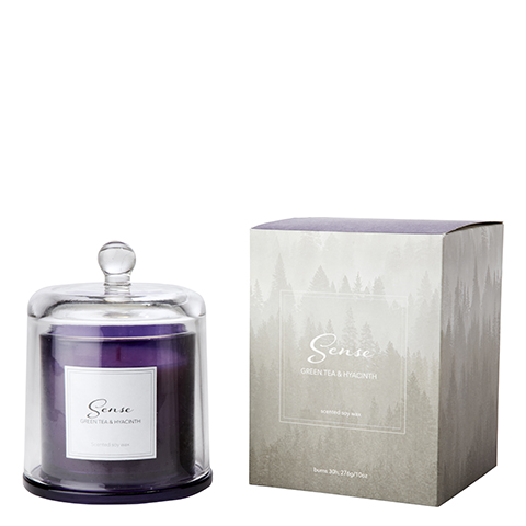 SENSE Doftljus med kupa, Green tea & hyacinth