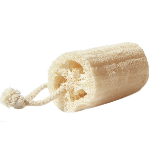 Loofah med rep, 100 % naturmaterial, 25 cm