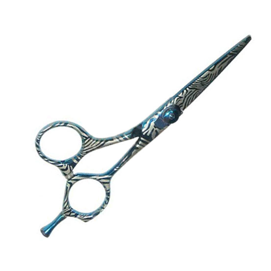 Professionell Frisörsax blåmönstrad yta, 14.5 cm
