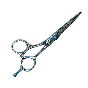 Professionell Frisörsax blåmönstrad yta, 14.5 cm