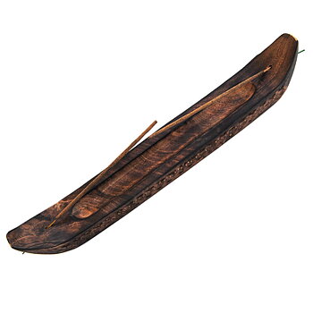 Rökelsehållare, båtformad i polerad trä