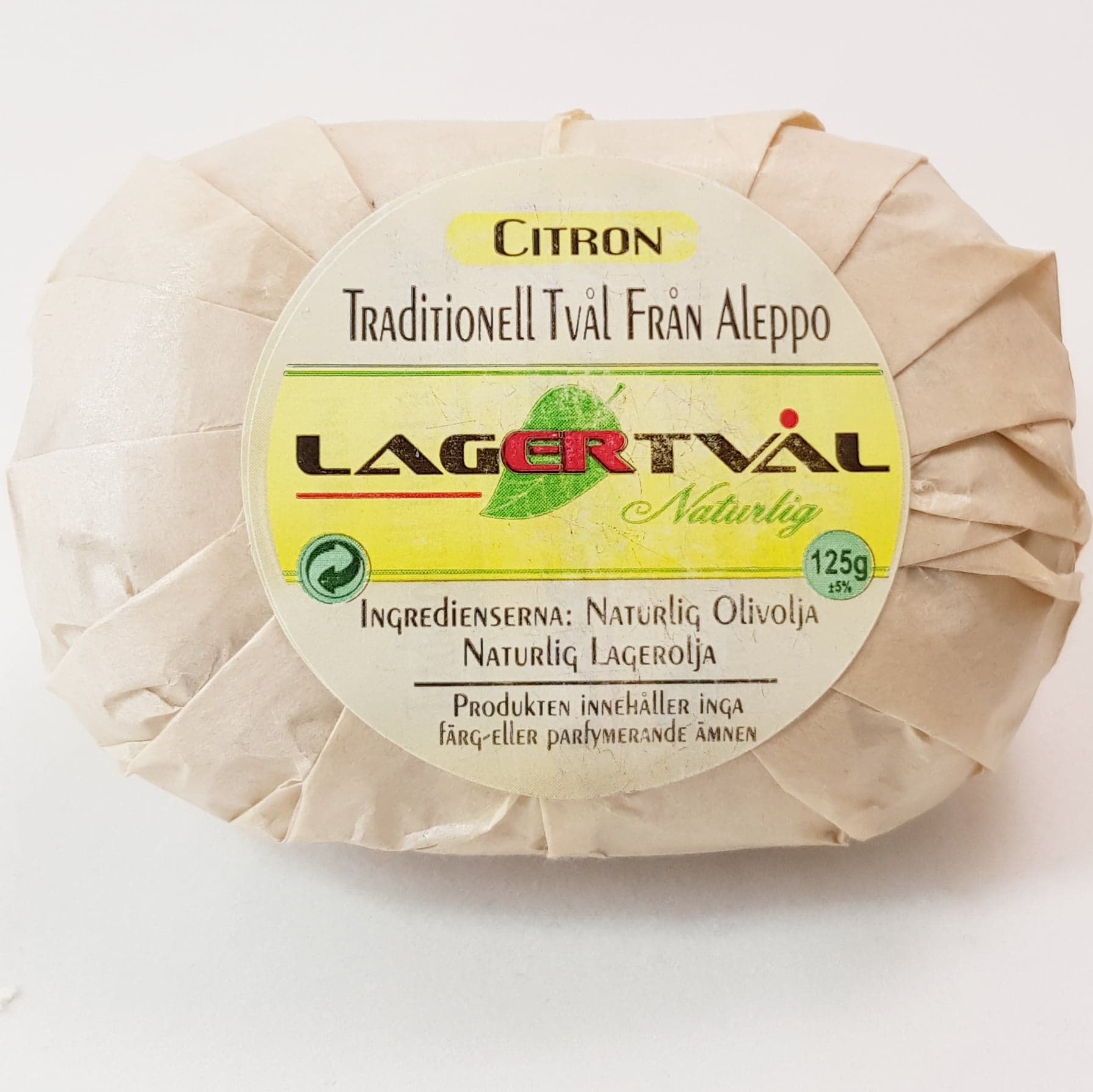 Aleppotvål oval, citron ca 125g