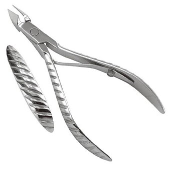 Nagelbandstång borstad stål, räfflat handtag, 10 cm