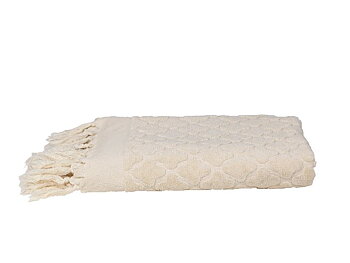 Handduk med fransar, stentvättad bomull, 50*70 cm