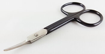 Nagel- och nagelbandssax, böjd, svart handtag, 9,5 cm