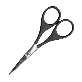 Nagel- och nagelbandssax, böjd, svart handtag, 10 cm