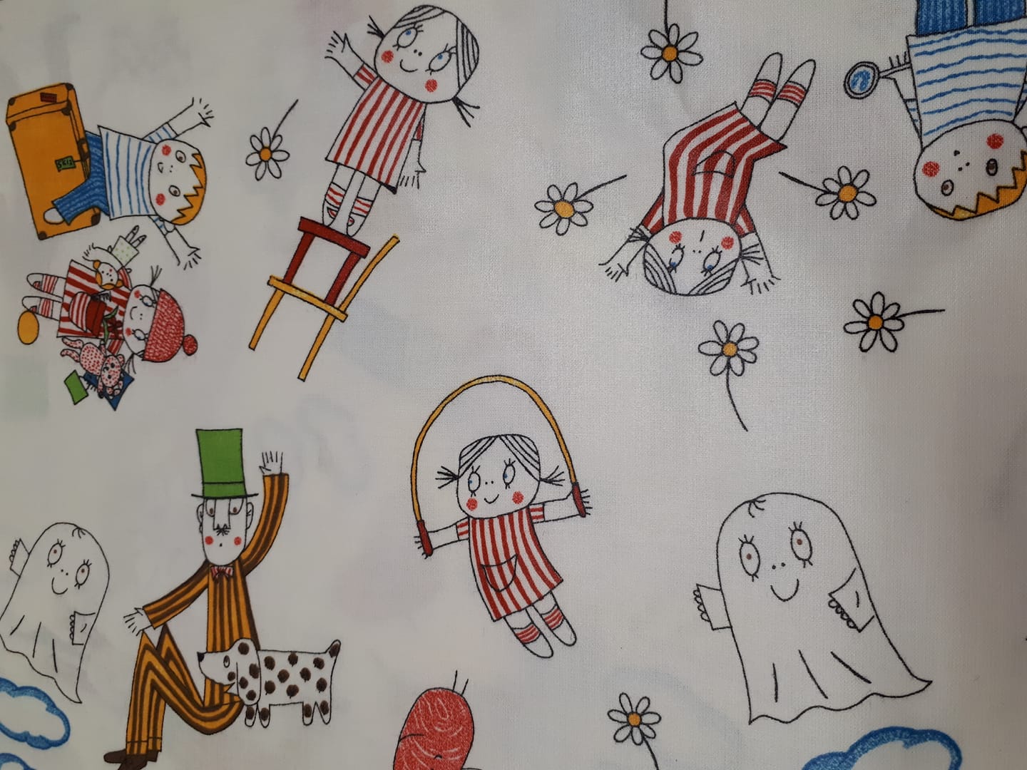 Vaxduks stuvbit Lilla Anna vit 40*145 cm egen design av tyget