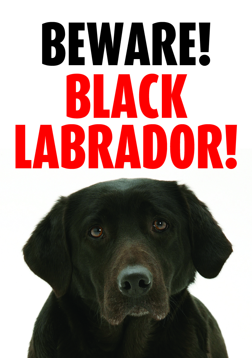 GATE/DOOR SIGN - BEWARE LABRADOR (BLACK)