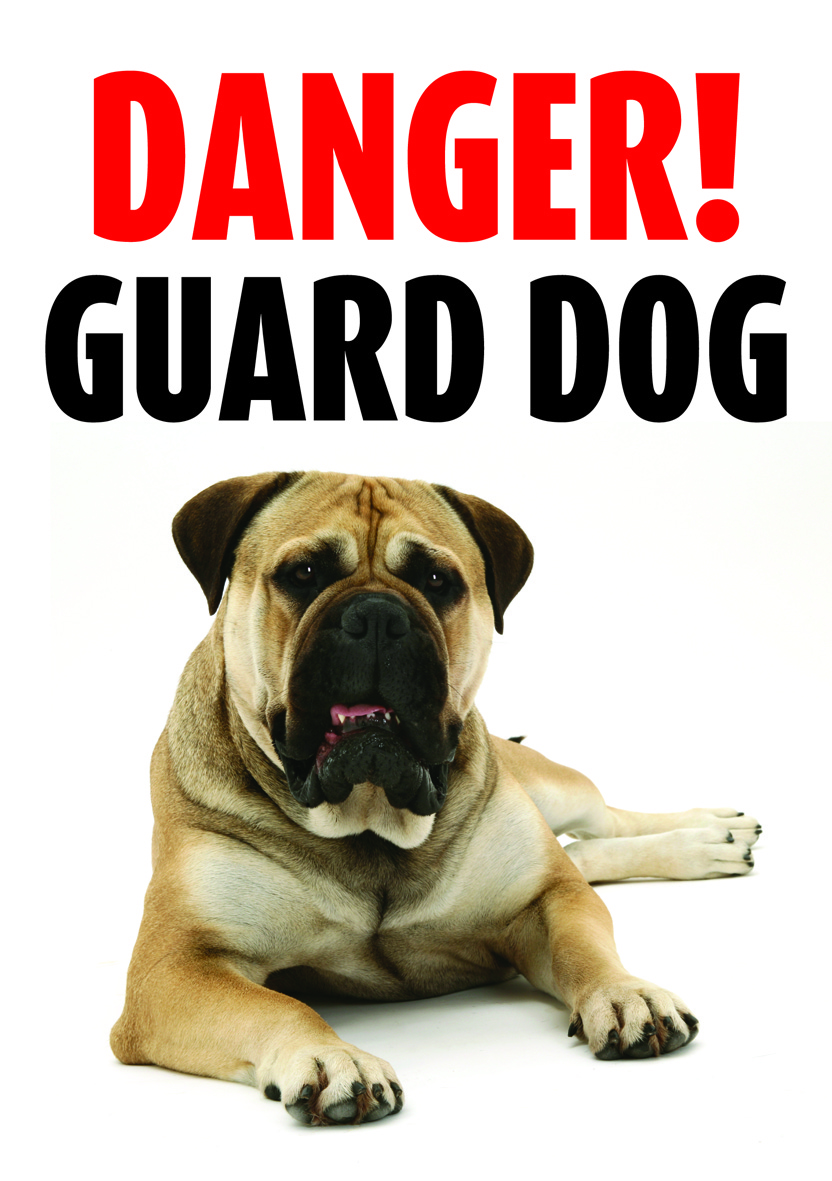 Skylt Danger! Guard Dog!