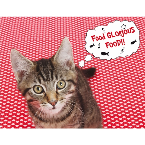 GIANT PET PLACEMAT - TABBY KITTEN "FOOD GLORIOUS FOOD"