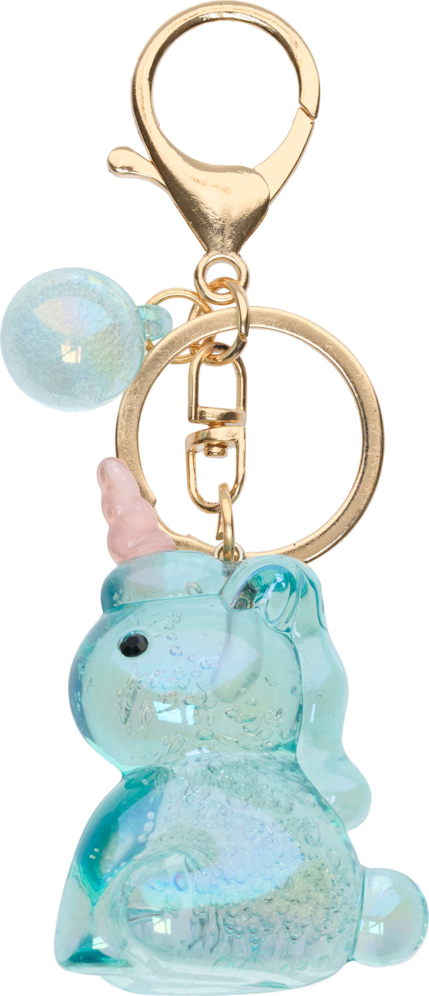 Nyckelring glitter turkos