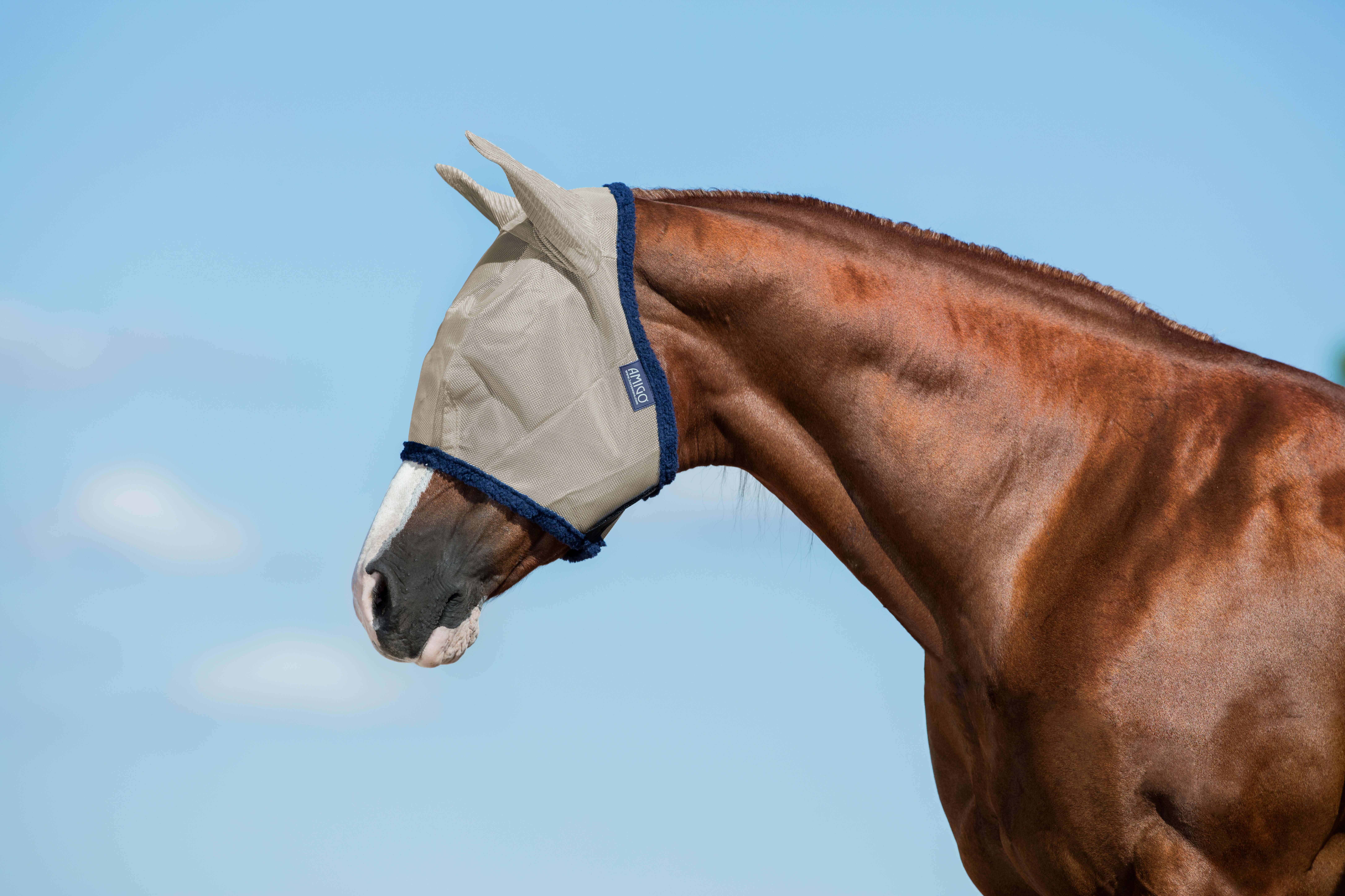 Horseware Amigo Flymask oatmeal/navy