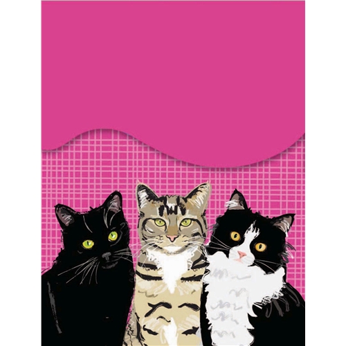 MINI MAGNETIC NOTEPAD (A7) - WAGGY TAILS - MIXED CATS