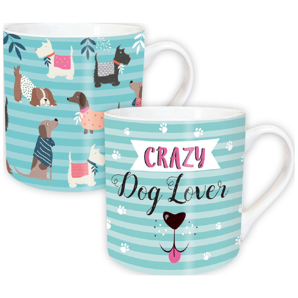 XMAS GIFT BOX - CRAZY DOG LOVER (TWIN TARKA MUG PACK)