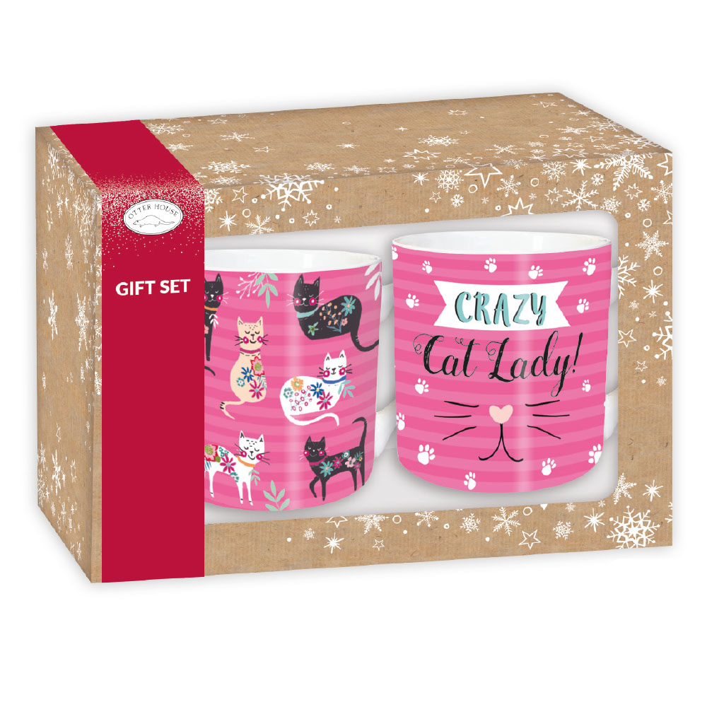 XMAS GIFT BOX - CRAZY CAT LADY (TWIN TARKA MUG)