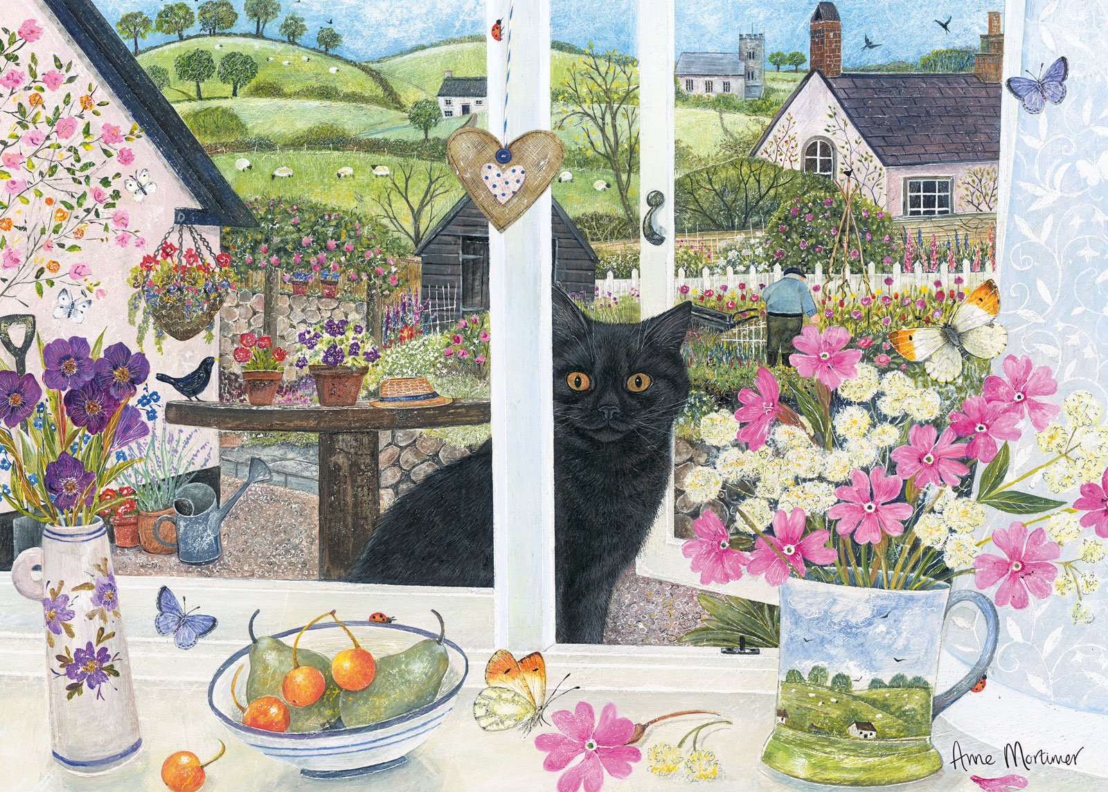 JIGSAW 1000 PIECE RECTANGULAR - PEEPING THROUGH THE WINDOW