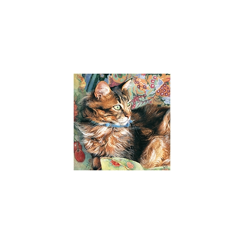 CATS BY CHRISSIE SNELLING CARD - GREEN EYES