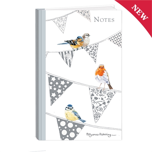 Hardcover Notebook (A6) - Garden birds