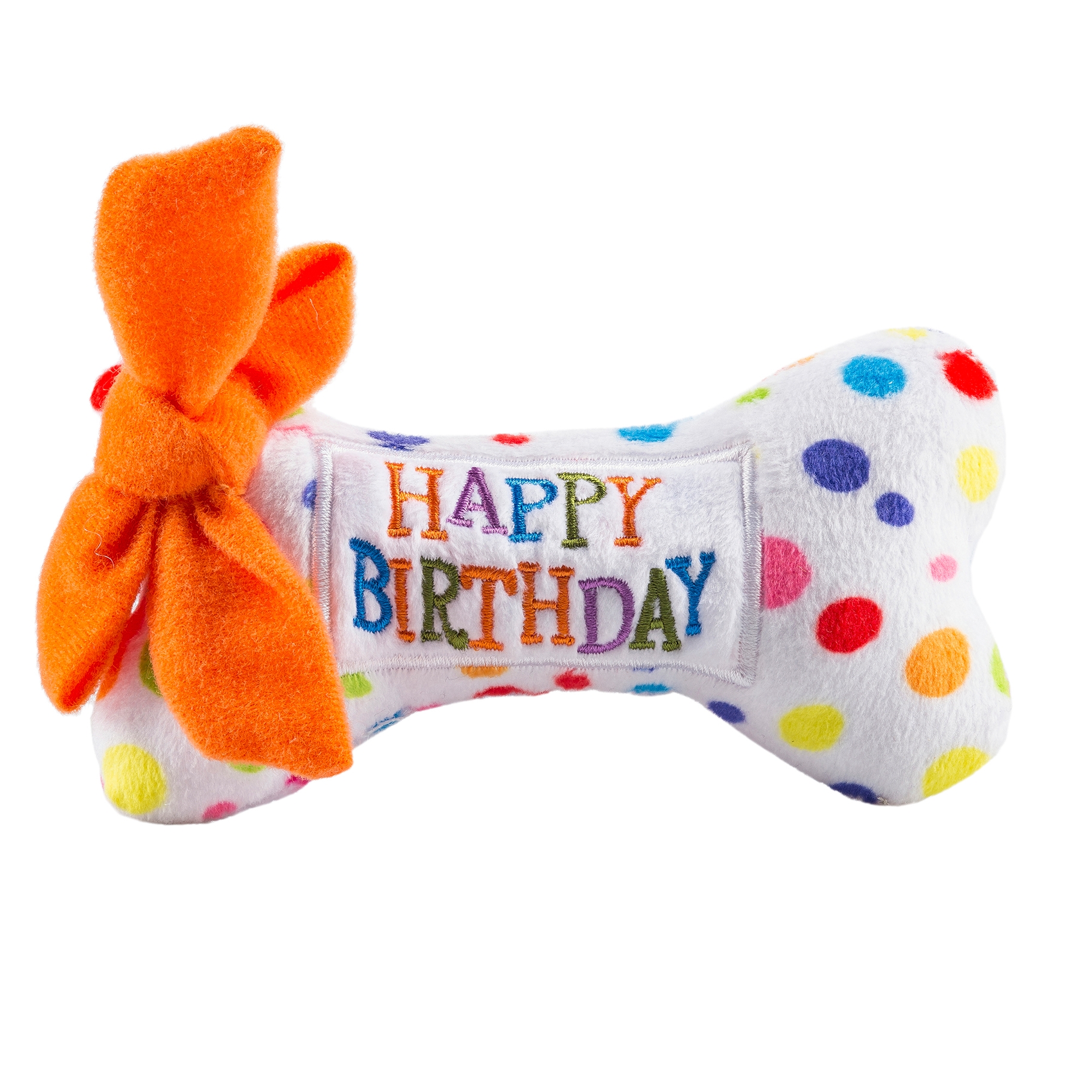 Hundleksak plyschben Happy Birthday small