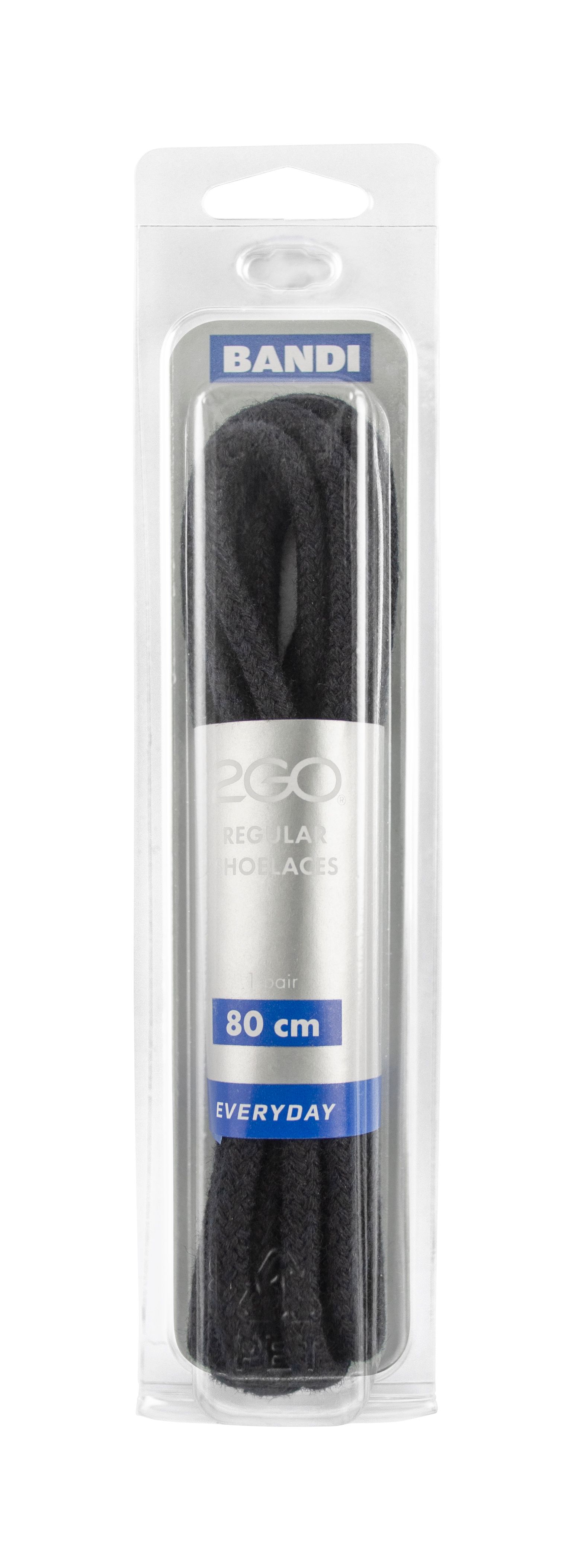 2GO skosnöre rund 80cm svart