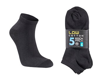Seger Low Cut Cotton 5-Pack Svart