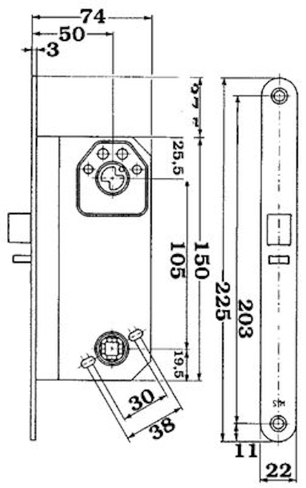 Assa Abloy Låshus 8561 symmetrisk M7 - 2