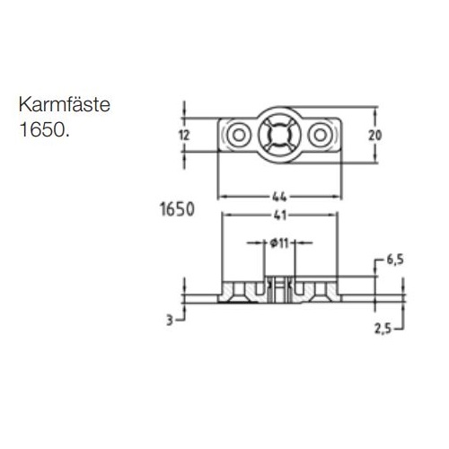 Karmfäste 1650 vit plast - 2